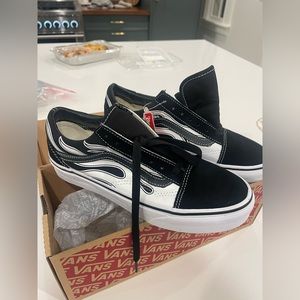Old Skool Vans (flame) black/white